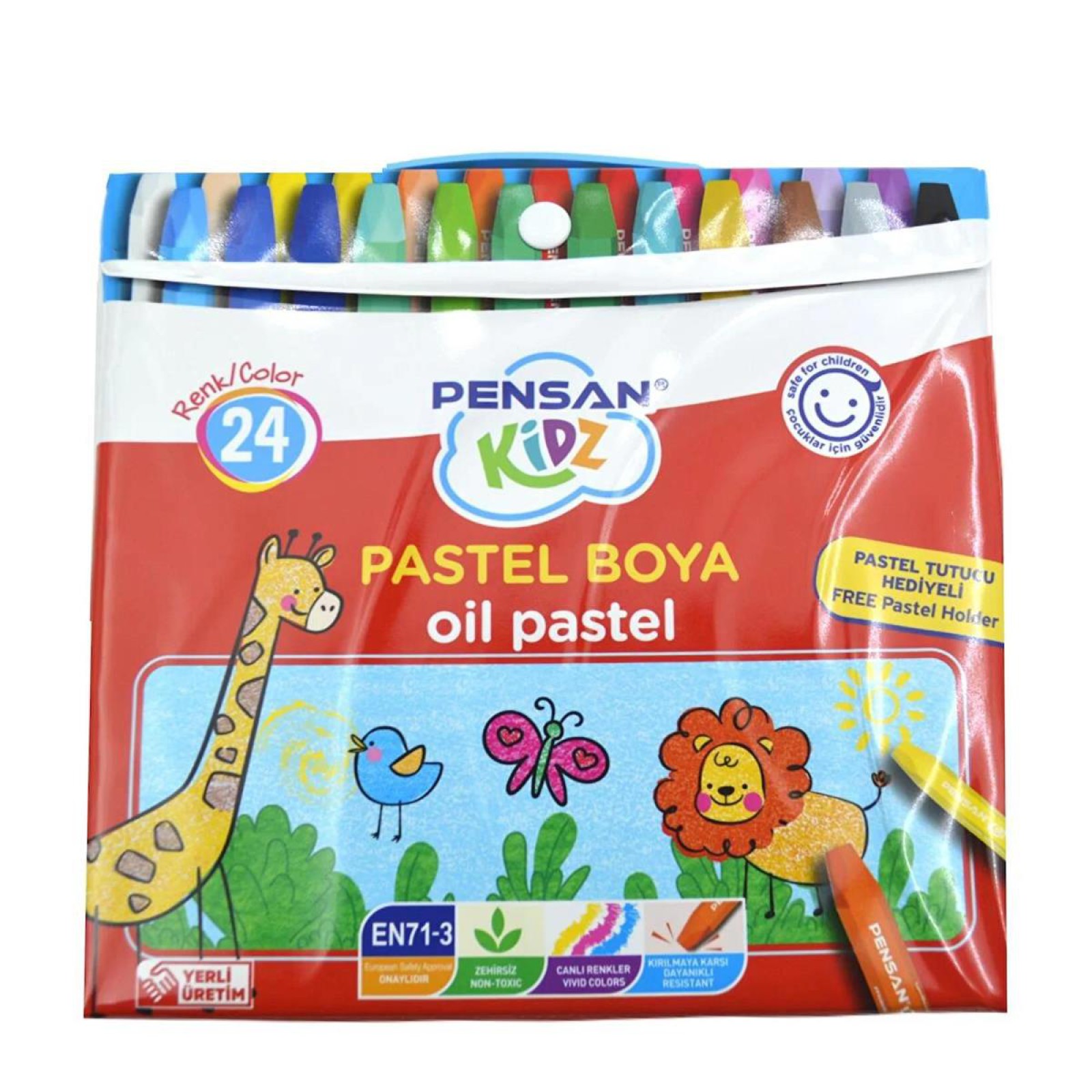 PENSAN KIDZ ÇANTALI PASTEL BOYA 24 RENK